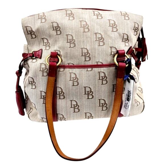 Dooney & Bourke En The Smith Bag JQ820 Brown Red Logo Tote NWT $268 - Picture 3 of 12